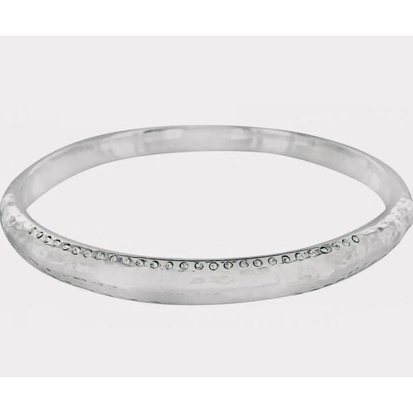 Brighton BILBAO ROUND Silver Crystal Bangle Bracelet - Picture 1 of 6